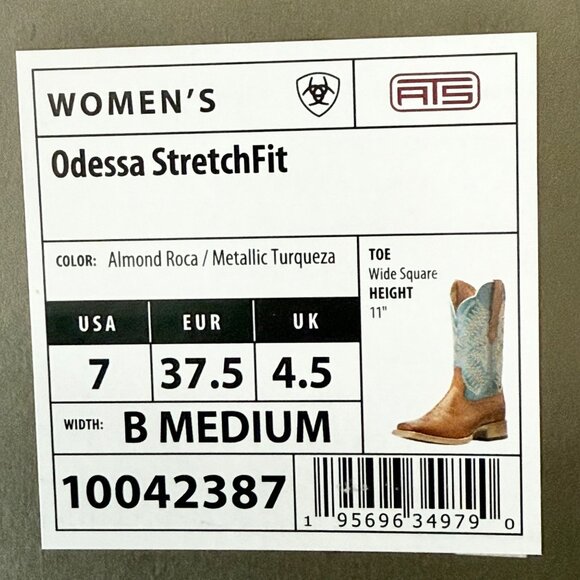 NWD Ariat Women's Odessa Brown/Metallic Turqueza Leather Western Boots Size 7B - Picture 13 of 15